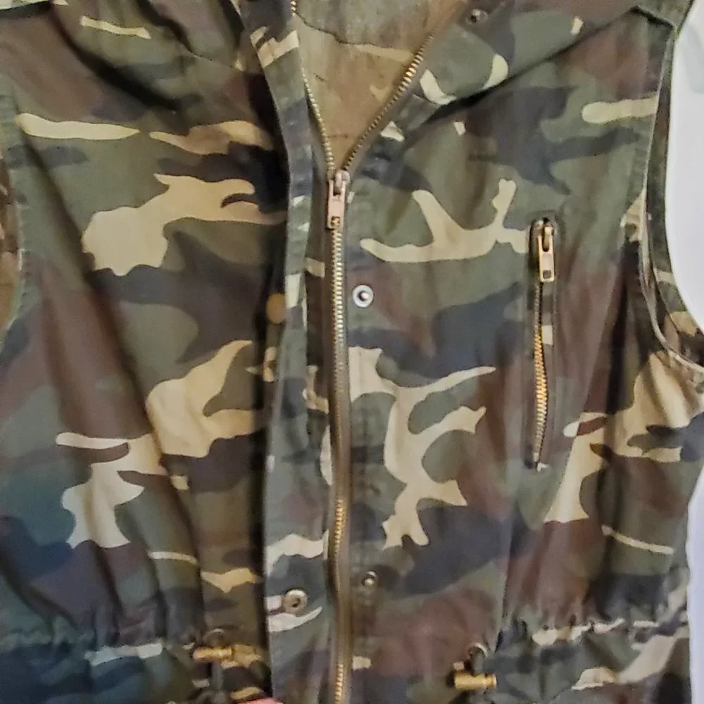 Zenana Outfitters Camouflage Utility Vest with Hood